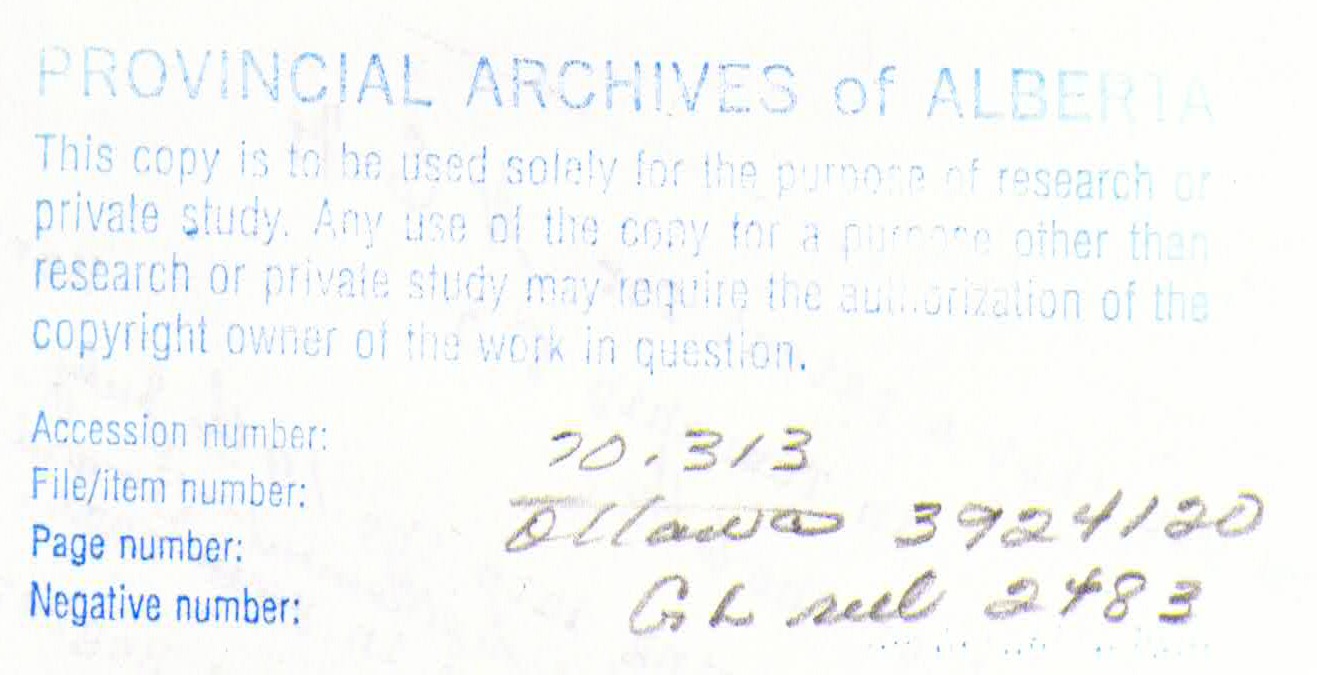 Provincial Archives of Alberta File 3924120 - Aime Brooks - Archives Stamp  Header